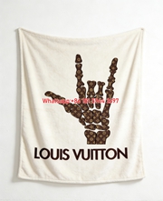 LV Monogram Skeleton Hand Blanket Rock On LV Monogram Blanket 092